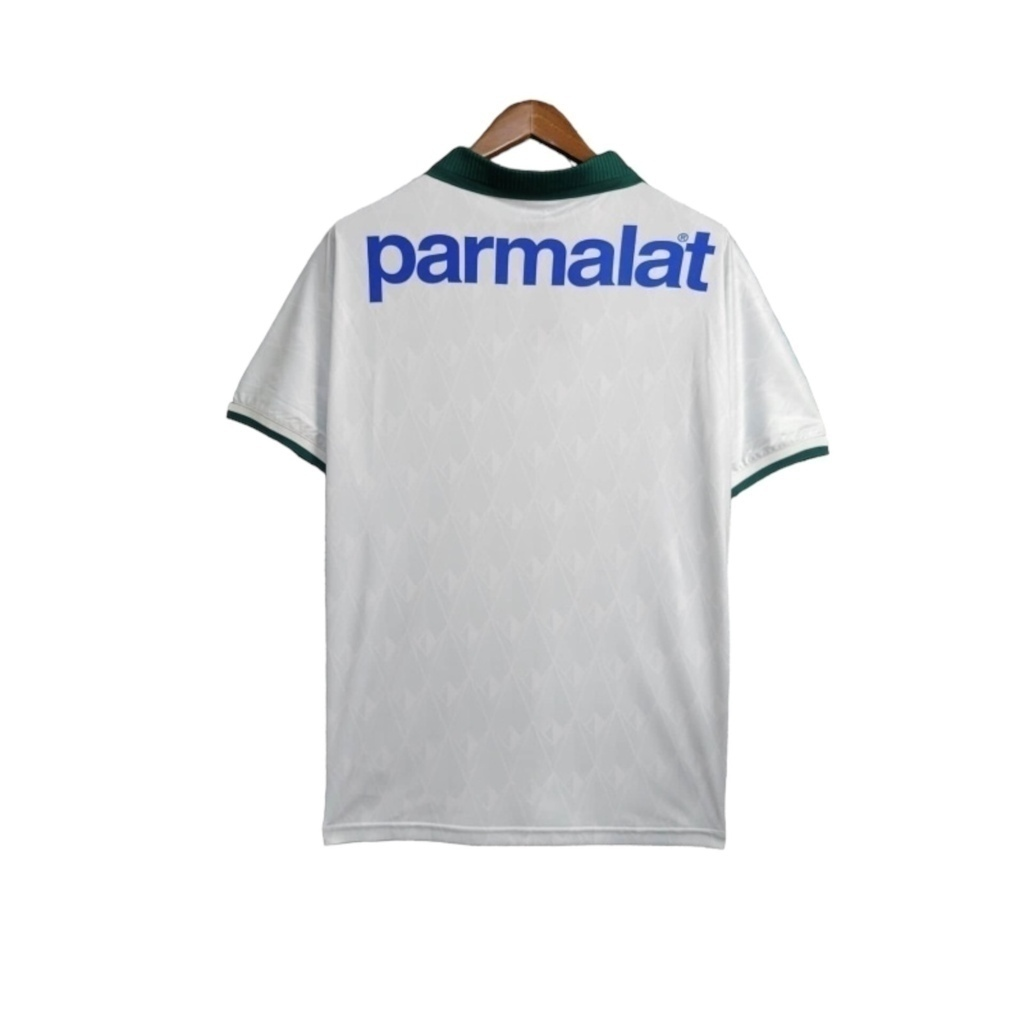 Camisa Palmeiras II 1996 - Retrô Reebok - Branca com detalhes em verde com patrocínio Parmalat