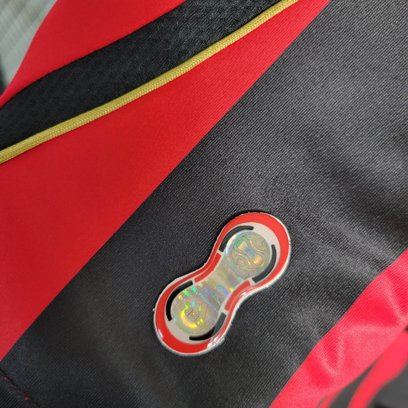 Camisa AC Milan I 2006/2007 Manga Longa - Retrô Adidas - Preta e vermelha