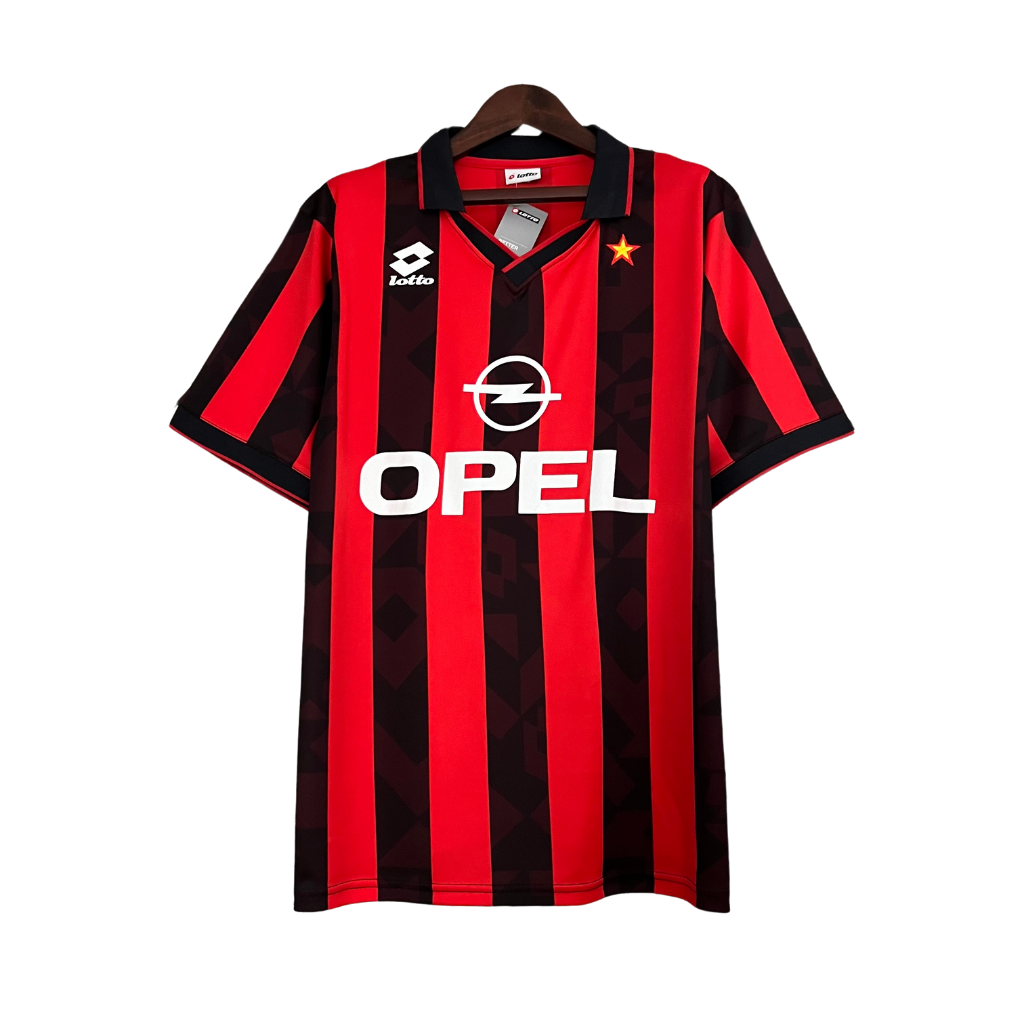 Camisa AC Milan 1988/1989 - Retrô Lotto - Vermelha e Preta