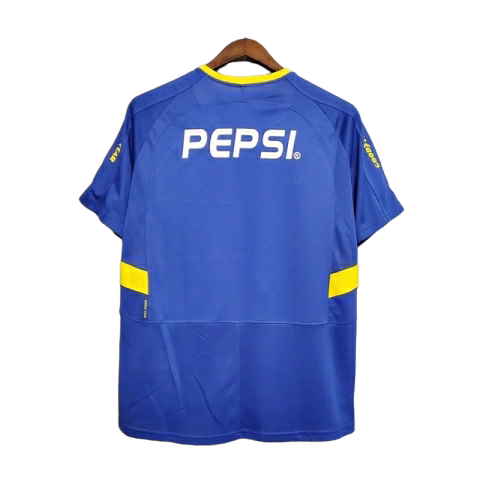 Camisa Boca Juniors 2003/2004 - Retrô Nike - Azul com detalhes em amarelo