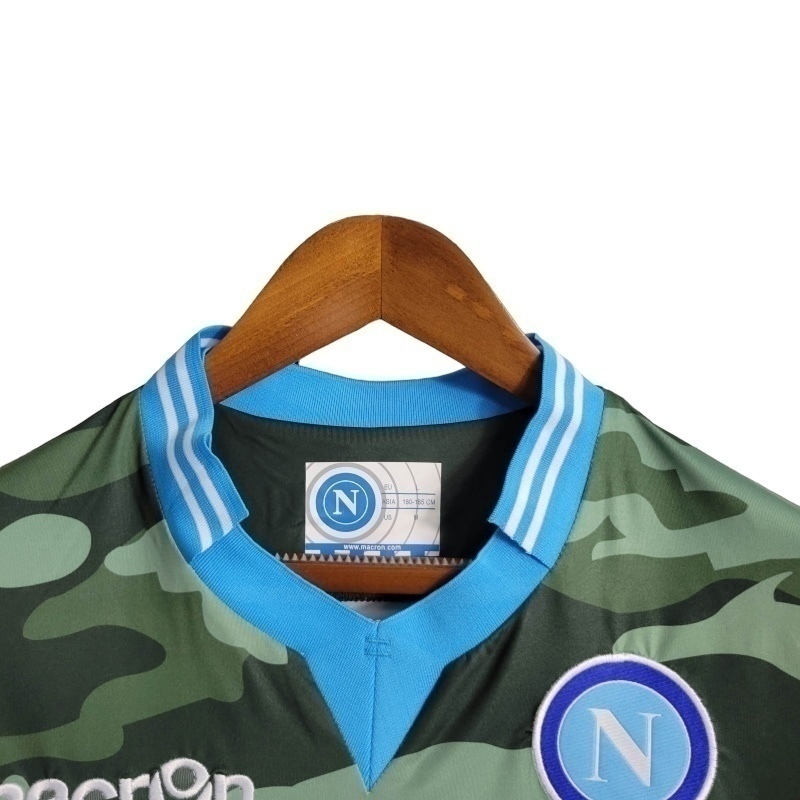 Camisa Napoli I 2013/2014 - Retrô Macron - Verde com detalhes em azul