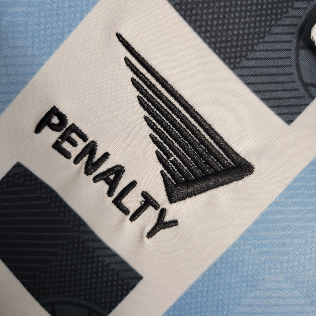 Camisa Grêmio I 1997/1998 - Retrô Penalty - Azul e preta com patrocínio Ironcryl
