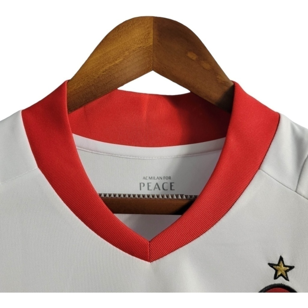 Camisa AC Milan II 2002/2003 - Retrô Adidas - Branca com detalhes em vermelho e amarelo