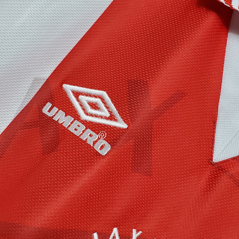 Camisa Ajax I 1995/1996 - Retrô Umbro - Vermelha e Branca