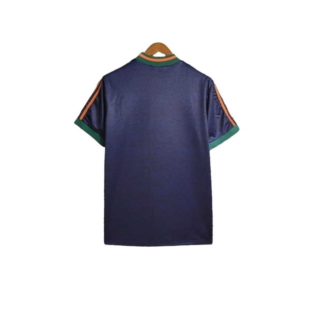 Camisa Newcastle II 1997/1998 - Retrô Adidas - Azul com detalhes em verde e laranja