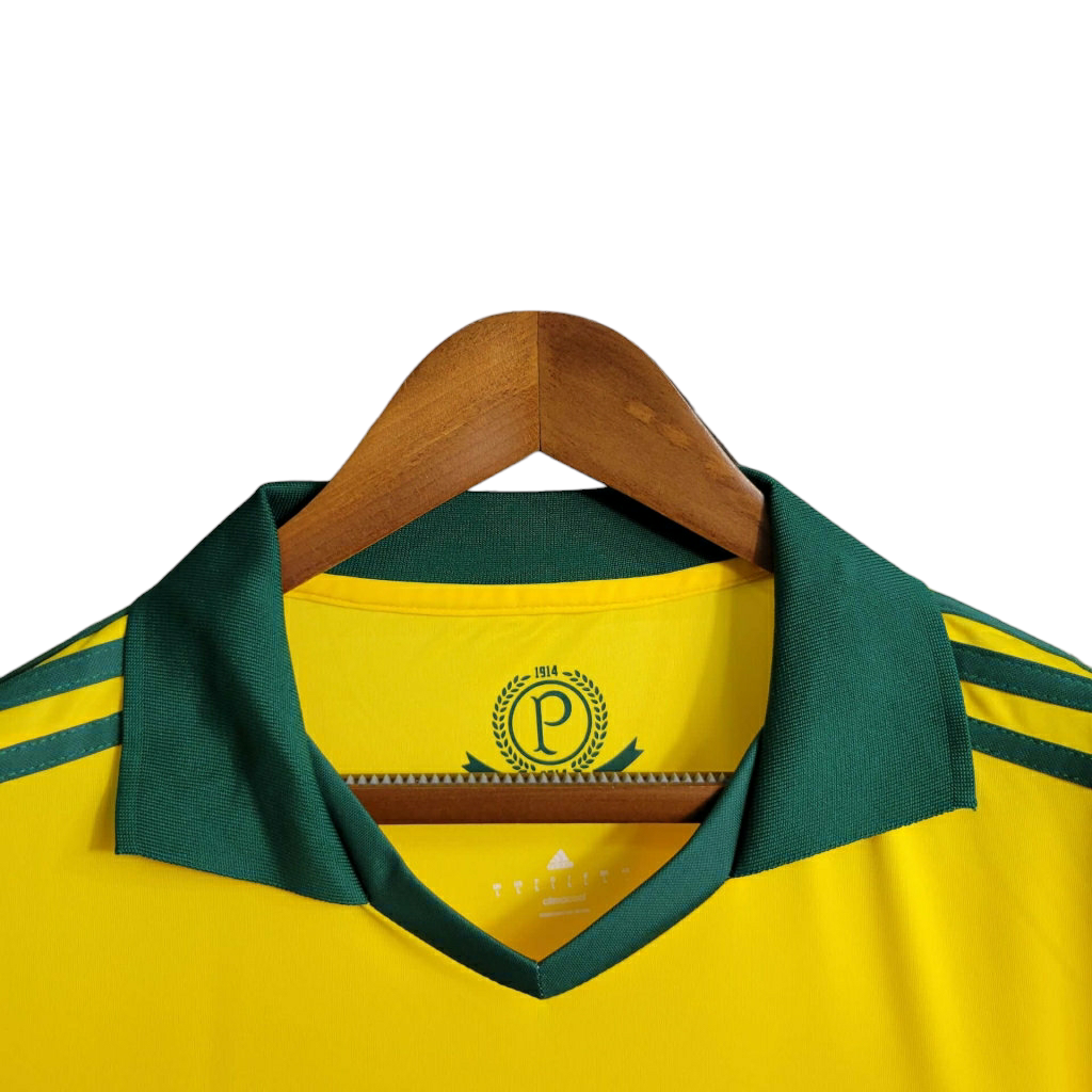Camisa Palmeiras 2014 - Retrô Adidas - Amarela com detalhes em verde