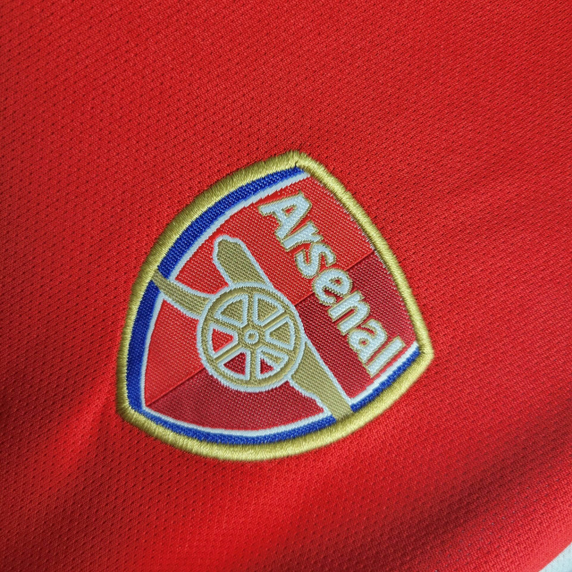 Conjunto Infantil Arsenal I 2002/2004 - Retrô Nike - Vermelho com detalhes em branco