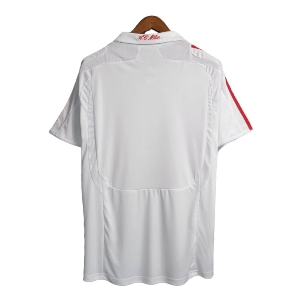Camisa AC Milan II 2007/2008 - Retrô Adidas - Branca com detalhes em vermelho e preto