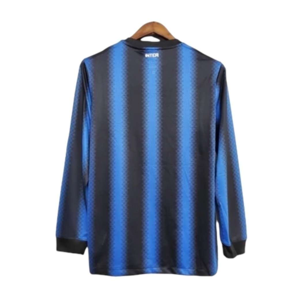 Camisa Inter de Milão I 2010/2011 Manga Longa - Retrô Nike - Azul e preta