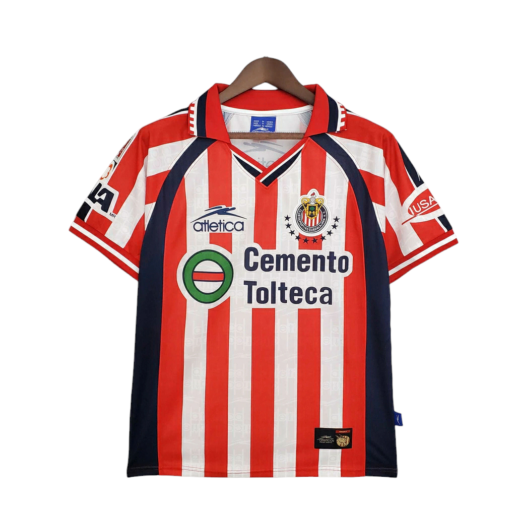 Camisa Chivas Guadalajara - 1999/2000 - Vermelha e Branca - Retrô Atletica