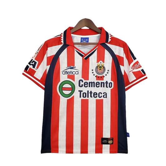 Camisa Chivas Guadalajara - 1999/2000 - Vermelha e Branca - Retrô Atletica
