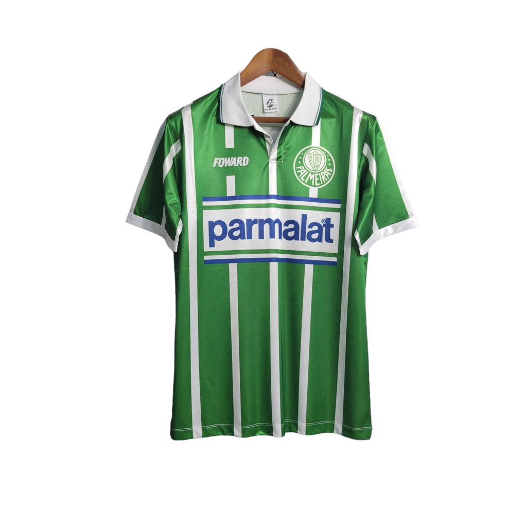 Camisa Palmeiras I 1993 - Retrô Foward - Verde com listras em branco
