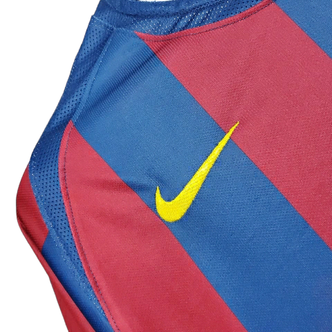 Camisa Barcelona I 2005/2006 - Retrô Nike - Azul e vermelha