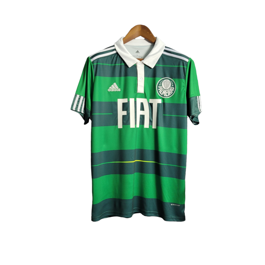 Camisa Palmeiras I 2010/2011 - Retrô Adidas - Verde com listras em branco e verde escuro
