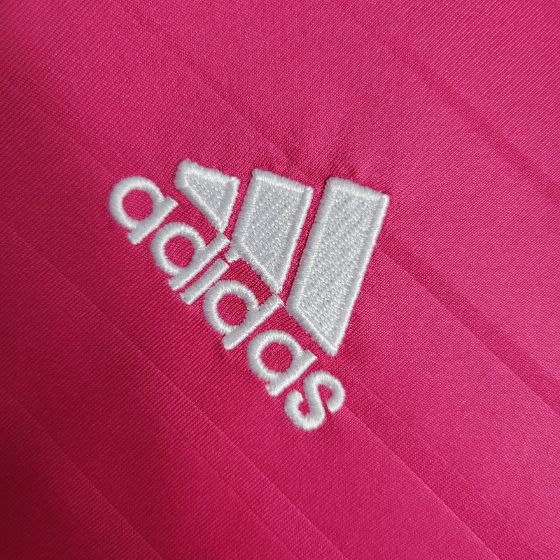 Camisa Real Madrid II 2014/2015 Manga Longa - Retrô Adidas - Rosa com detalhes em branco