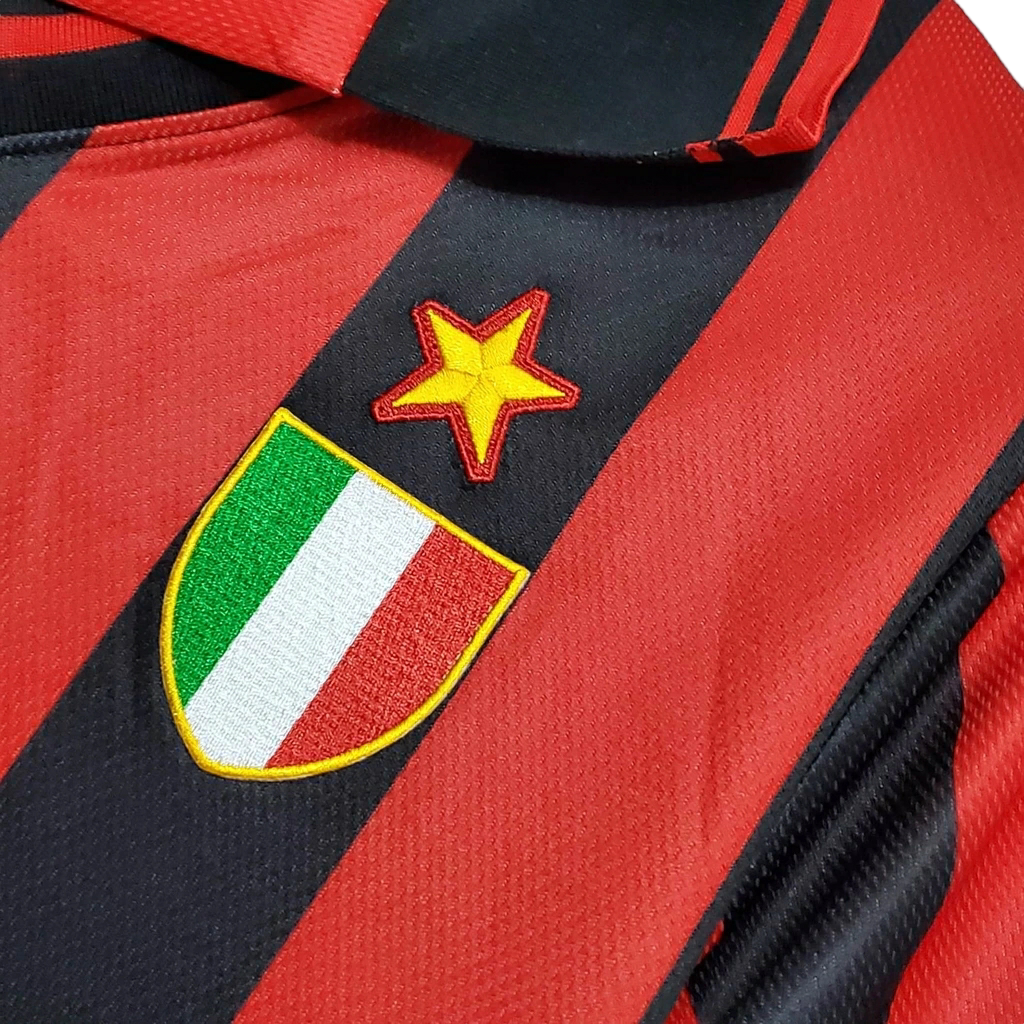 Camisa AC Milan 1996/1997 - Retrô Lotto - Vermelha e preta