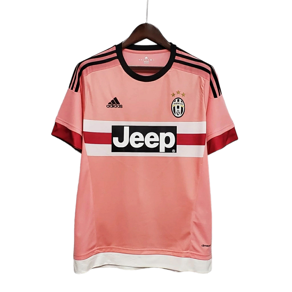 Camisa Juventus 2015/2016 - Retrô Adidas - Rosa com detalhes em preto