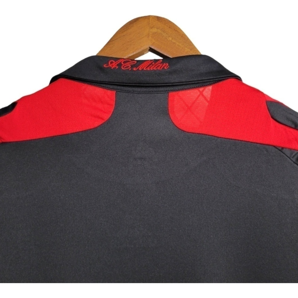 Camisa AC Milan II 2007/2008 - Retrô Adidas - Preta com detalhes em vermelho