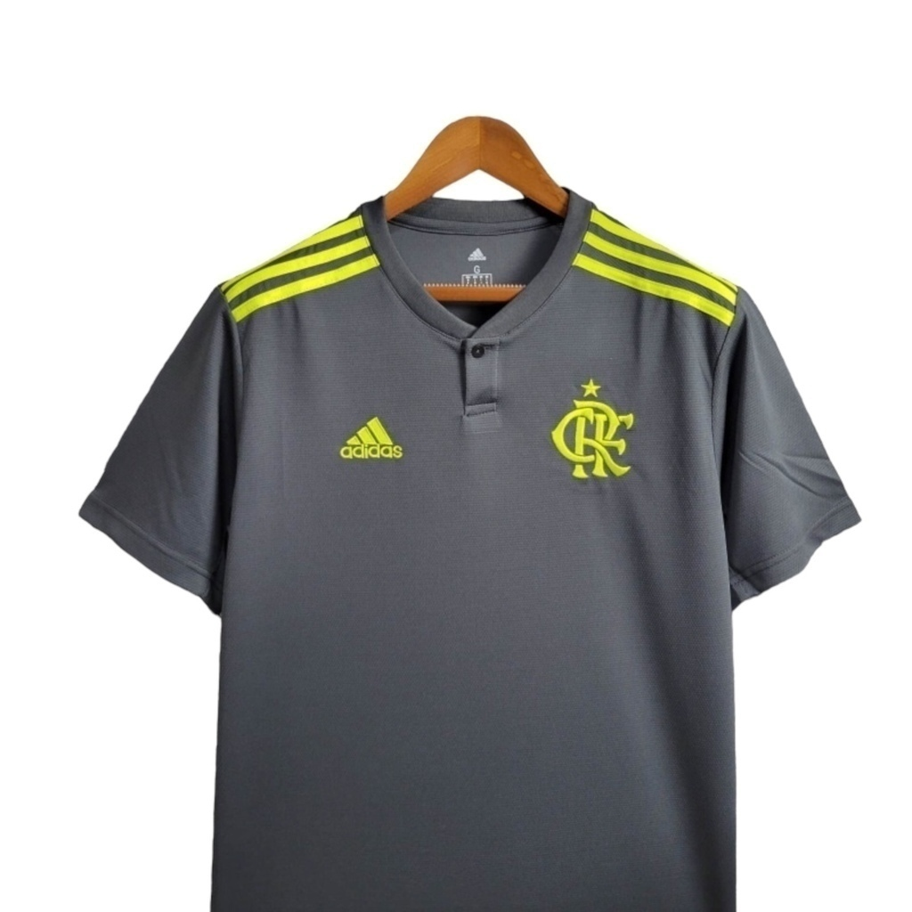 Camisa Flamengo III 2019/2020 - Retrô Adidas - Cinza com detalhes em amarelo