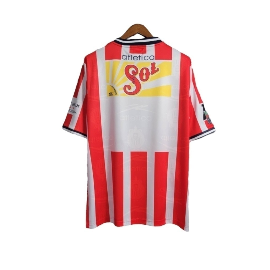 Camisa Chivas Guadalajara I 1994/1995 - Retrô Atlética - Branca com detalhes em vermelho e azul com todos os patrocínios