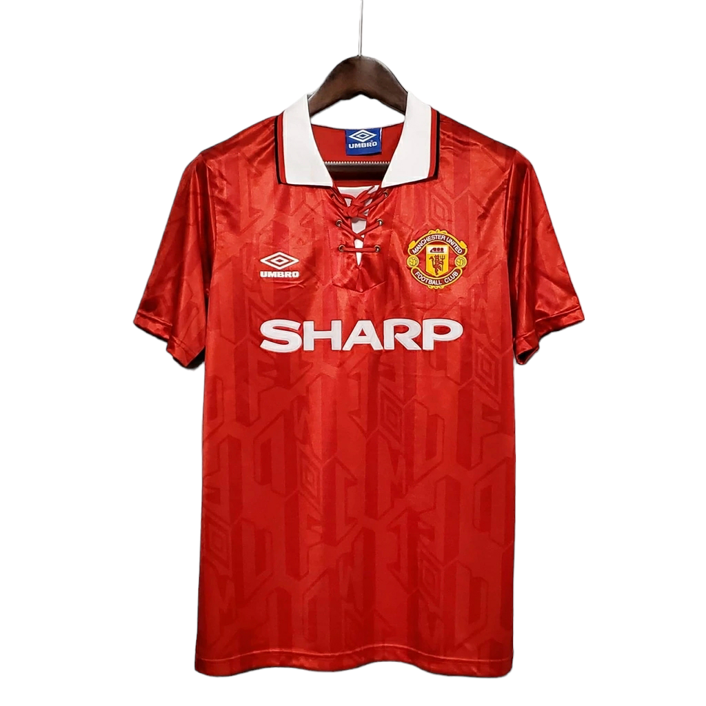 Camisa Manchester United 1992/1994 - Retrô Umbro - Vermelha com detalhes em branco