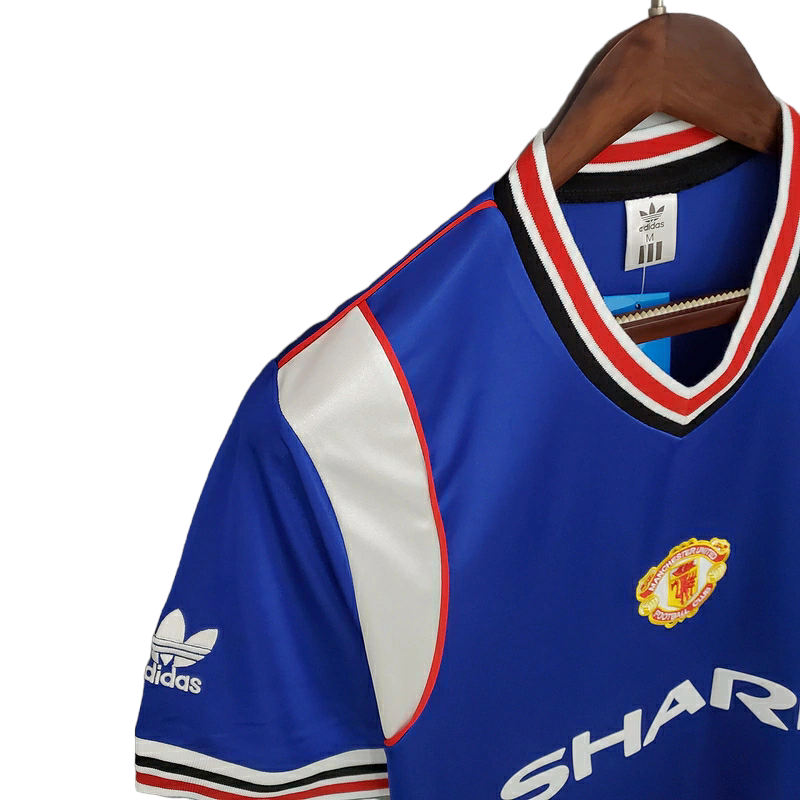 Camisa Manchester United 1985/1986 - Retrô Adidas - Azul