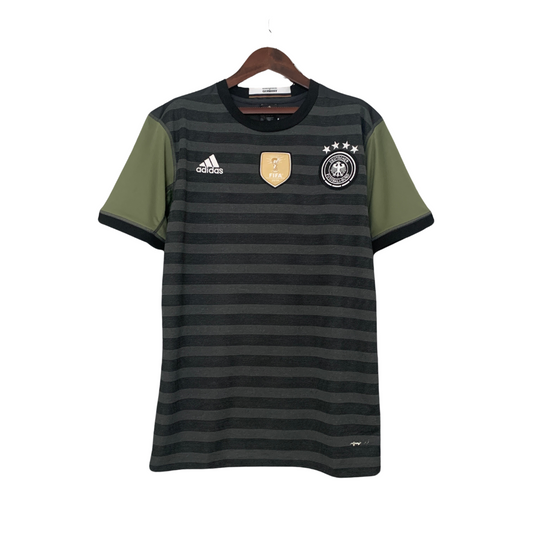 Camisa Seleção da Alemanha II 2016 - Retrô Adidas - Preta com detalhes em verde
