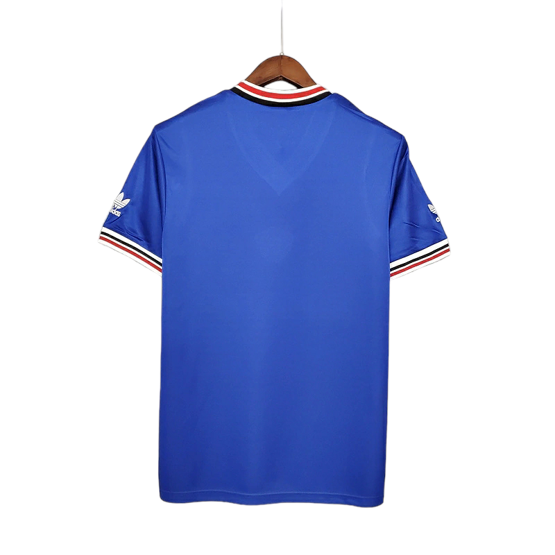 Camisa Manchester United 1985/1986 - Retrô Adidas - Azul