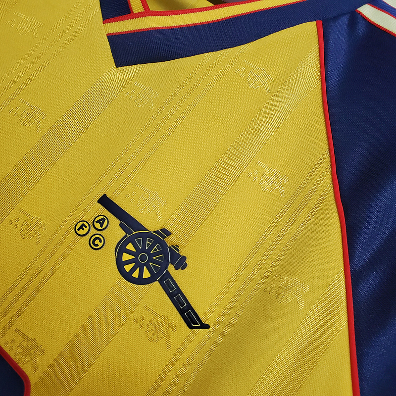 Camisa Arsenal 1989/1991 - Retrô Adidas - Amarela com detalhes em azul