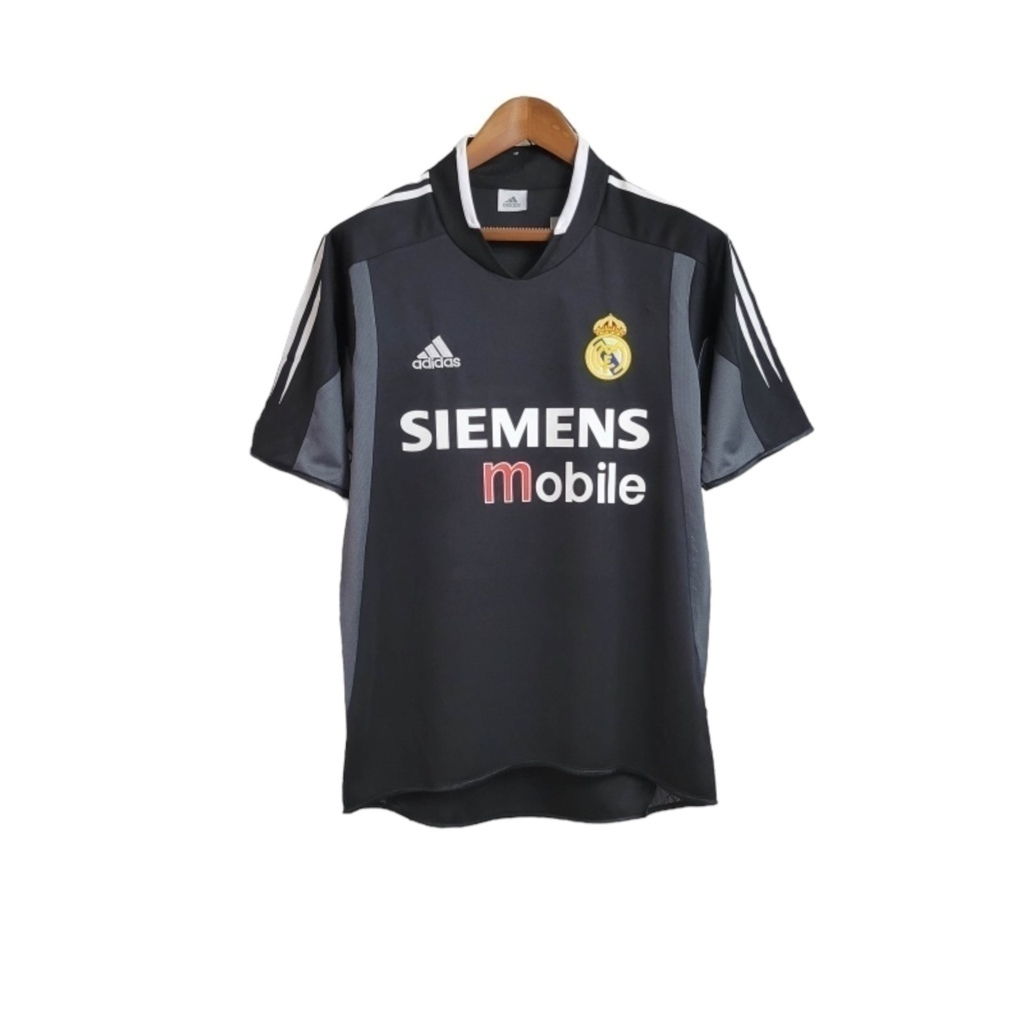 Camisa Real Madrid 2004/2005 - Retrô Adidas - Preta com detalhes em cinza e branco
