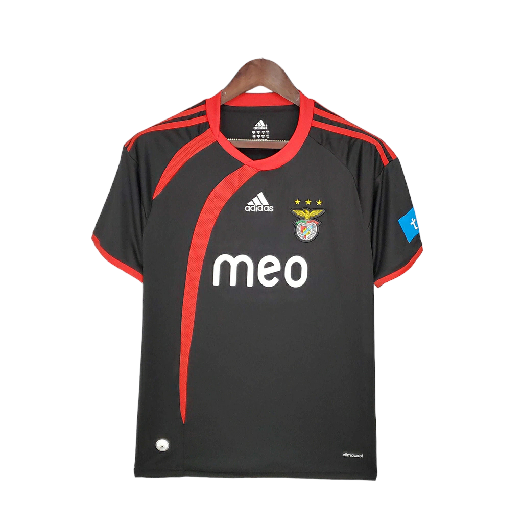 Camisa Benfica 2009/2010 - Retrô Adidas - Preta com detalhes em vermelho