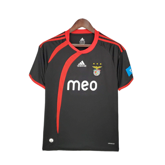 Camisa Benfica 2009/2010 - Retrô Adidas - Preta com detalhes em vermelho