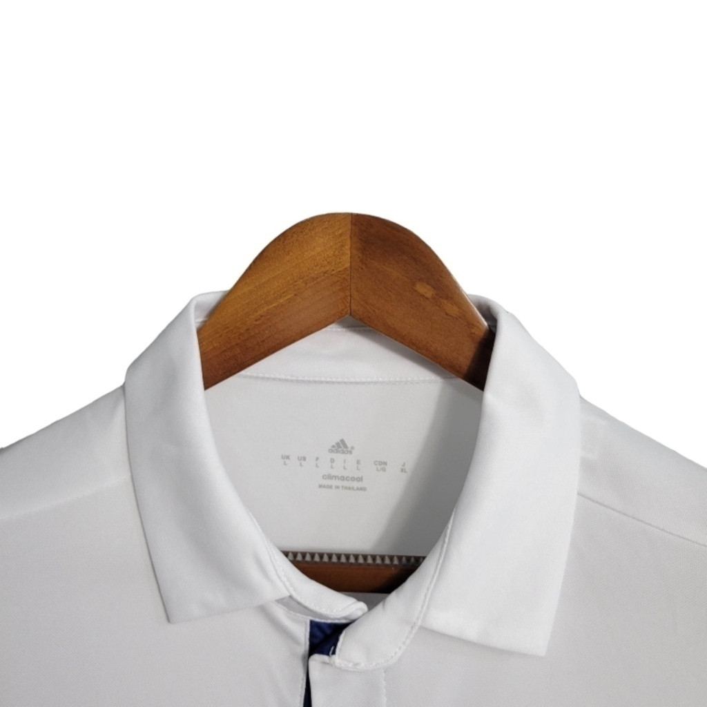 Camisa Real Madrid I 2016/2017 - Retrô Adidas - Branca com detalhes em azul