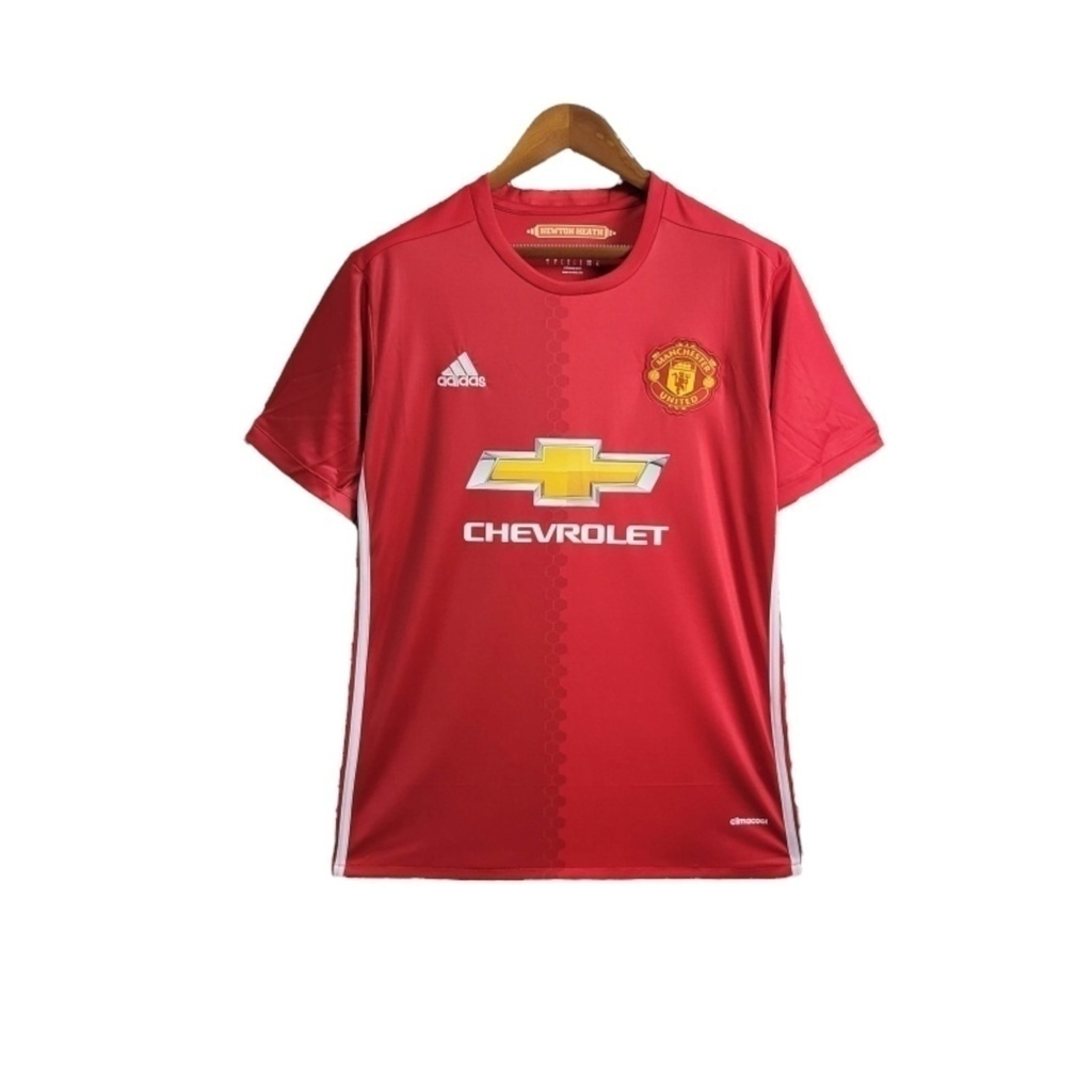 Camisa Manchester United I 2016/2017 - Retrô Adidas - Vermelha com detalhes em branco com patrocínio
