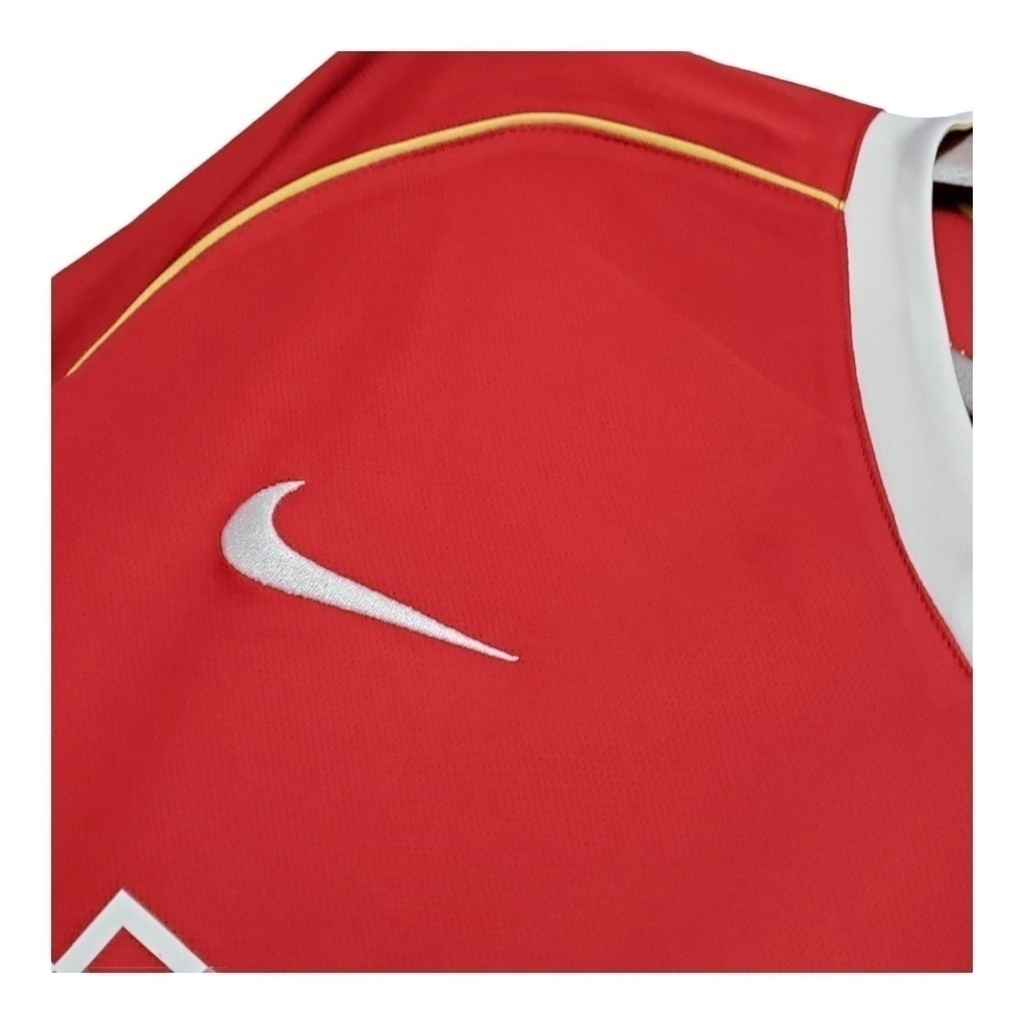 Camisa Manchester United I 2006/2007 Manga Longa - Retrô Nike - Vermelha com detalhes em amarelo e branco