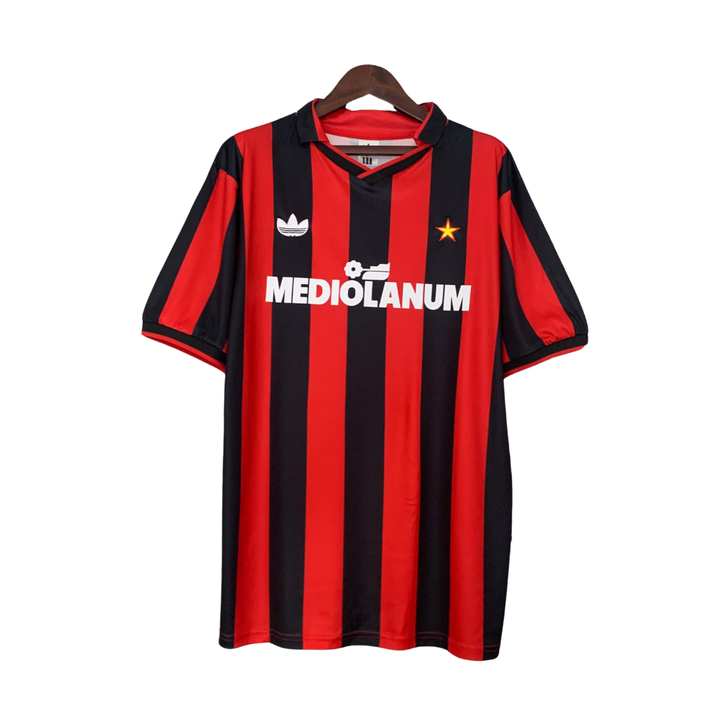 Camisa AC Milan 1990/1991 - Retrô Adidas - Vermelha e preta