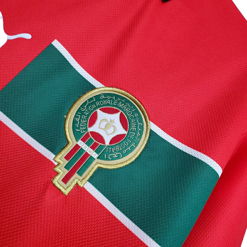 Camisa Seleção de Marrocos 1998 - Retrô Puma - Vermelha e Verde