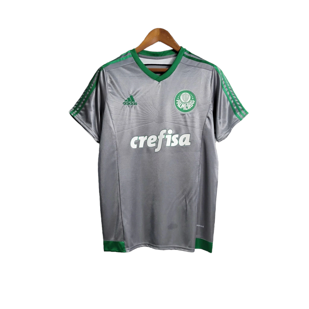 Camisa Palmeiras III 2015 - Retrô Puma - Cinza com detalhes em verde