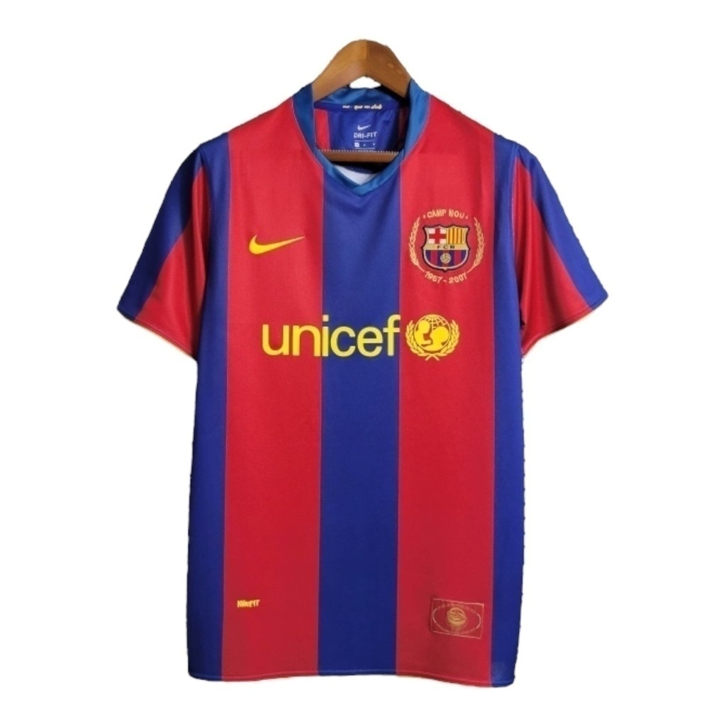Camisa Barcelona I 2007/2008 - Retrô Nike - Vermelha e azul