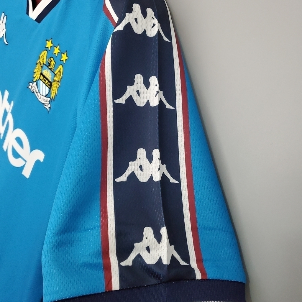 Camisa Manchester City I 1997/1999 - Retrô - Azul
