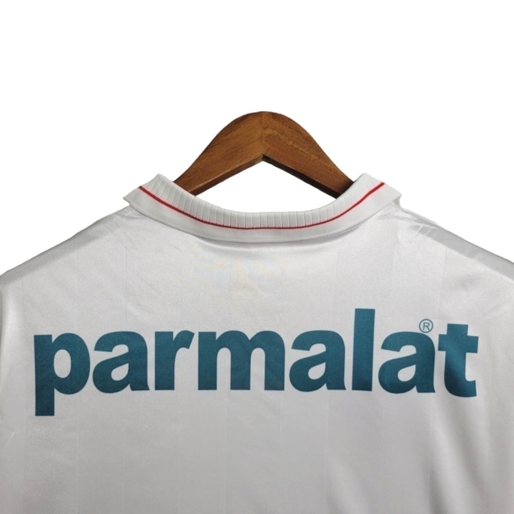 Camisa Palmeiras II 1997 - Retrô Reebok - Branca com detalhes em verde com patrocínio