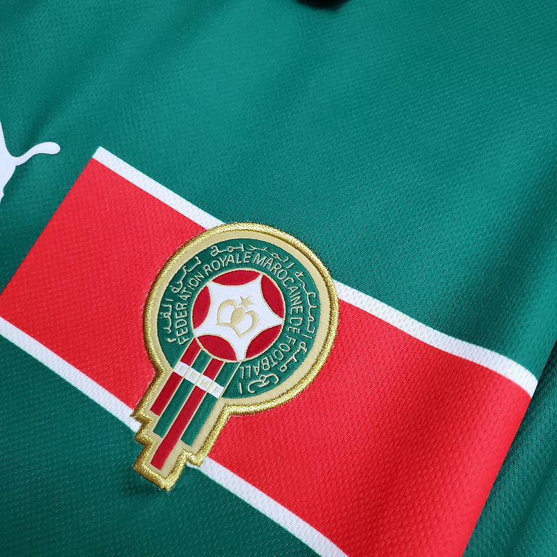 Camisa Seleção de Marrocos 1998 - Retrô Puma - Verde e Vermelha