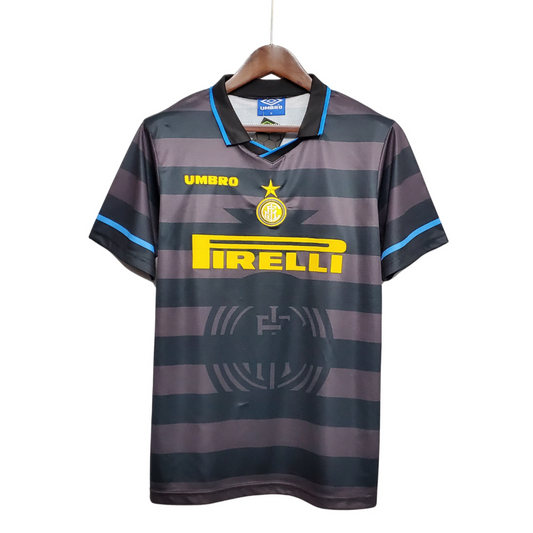 Camisa Inter de Milão II 1997/1998 - Retrô Umbro - Preta e cinza