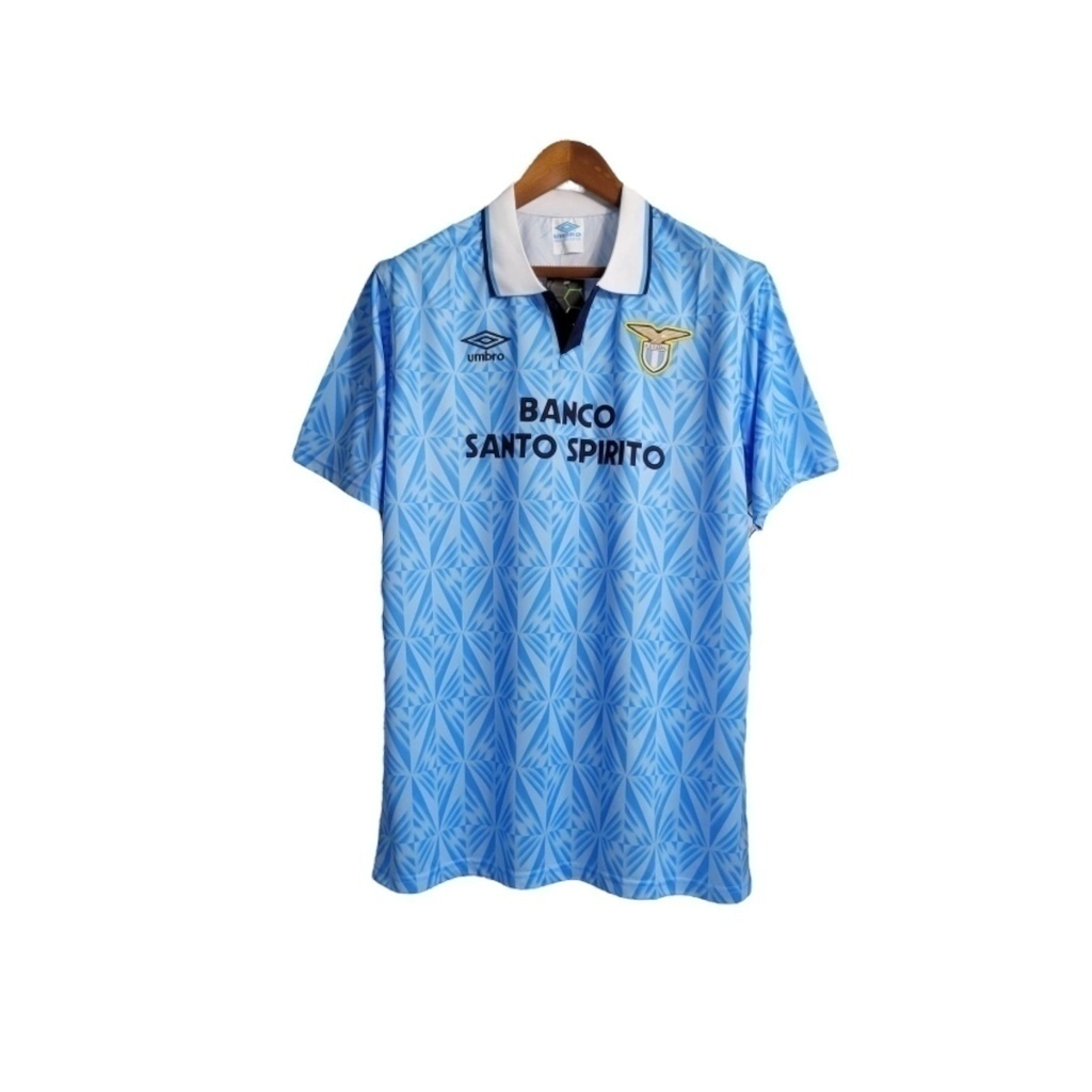 Camisa Lazio 1991 - Retrô Umbro - Azul com detalhes em branco