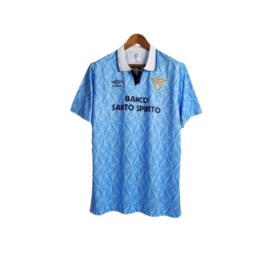 Camisa Lazio 1991 - Retrô Umbro - Azul com detalhes em branco