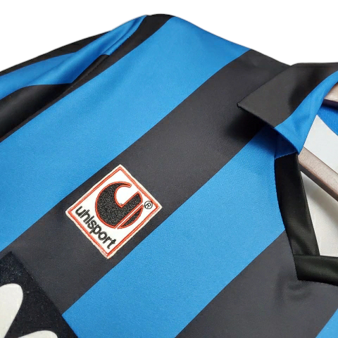 Camisa Inter de Milão I 1988/1990 - Retrô Uhlsport - Azul e preta