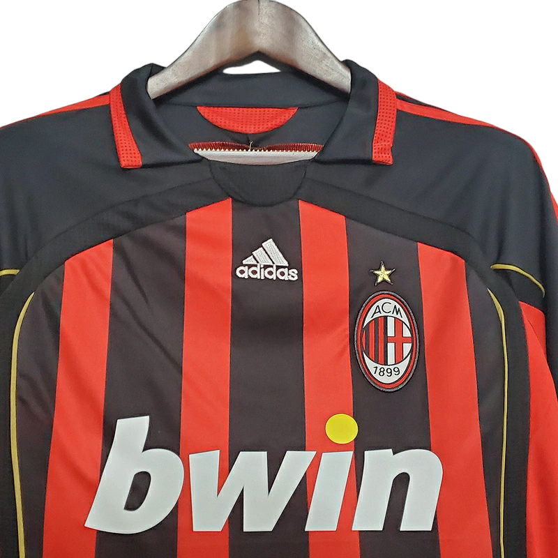 Camisa AC Milan I 2006/2007 - Retrô Adidas - Vermelha e preta