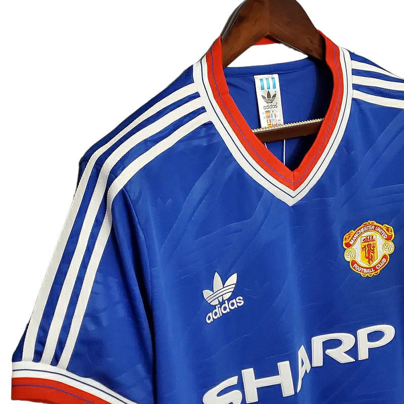 Camisa Manchester United 1986/1988 - Retrô Adidas - Azul