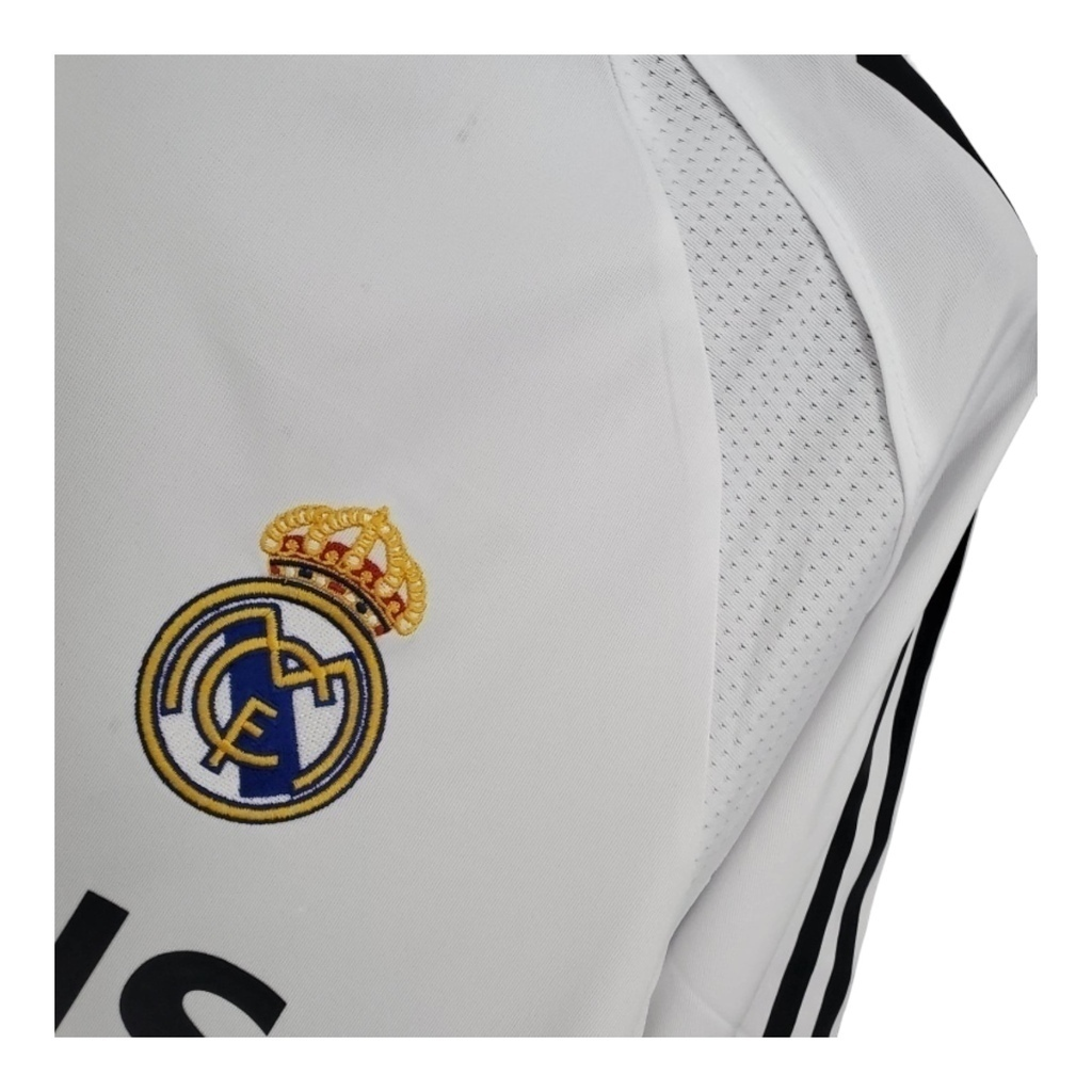 Camisa Real Madrid I 2005/2006 - Retrô Adidas - Branca com detalhes em preto