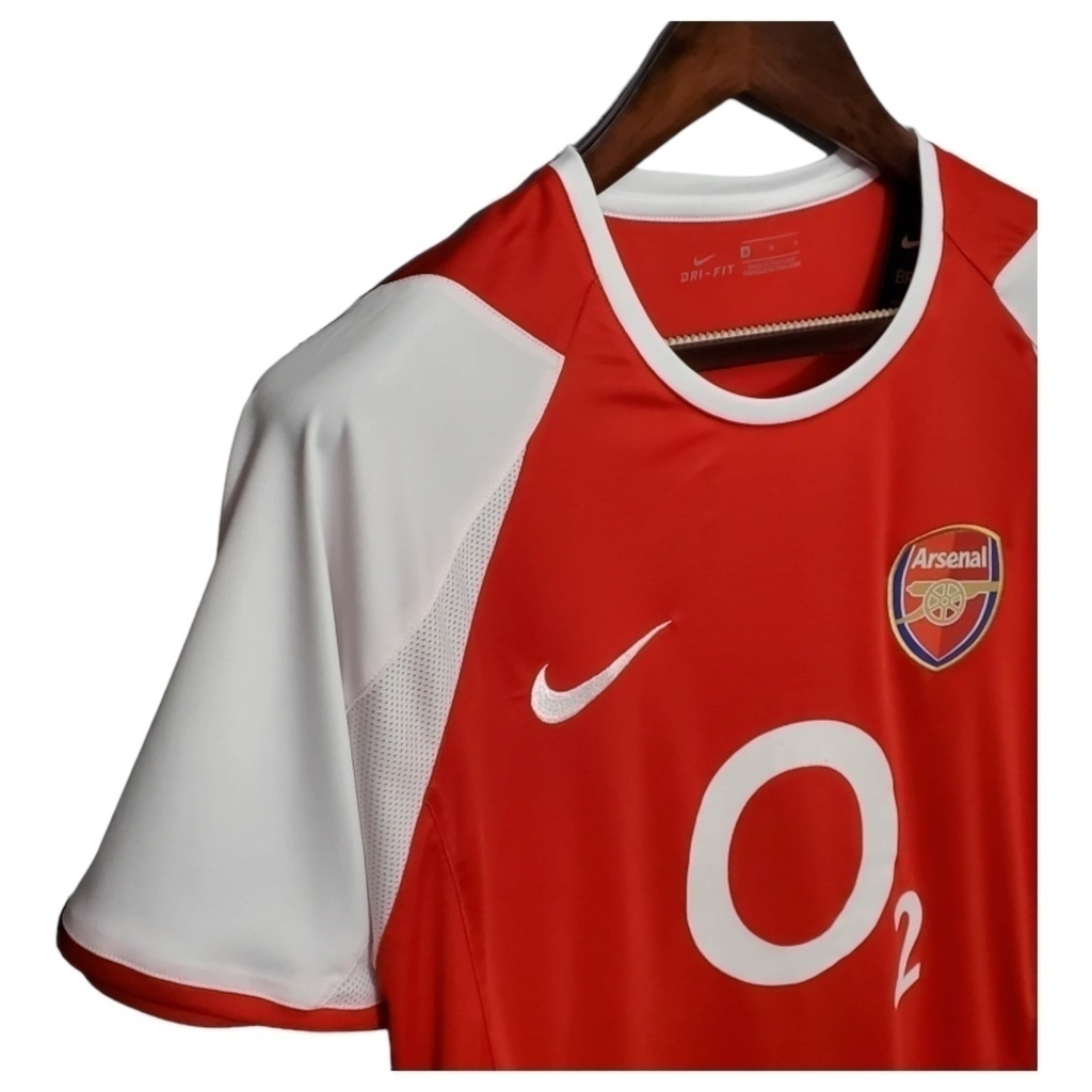 Camisa Arsenal I 2002/2004 - Retrô Nike - Vermelha e branca